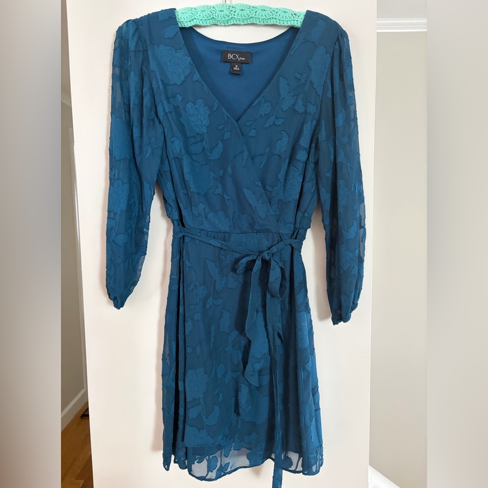 BCX Teal Long Sleeve Dress